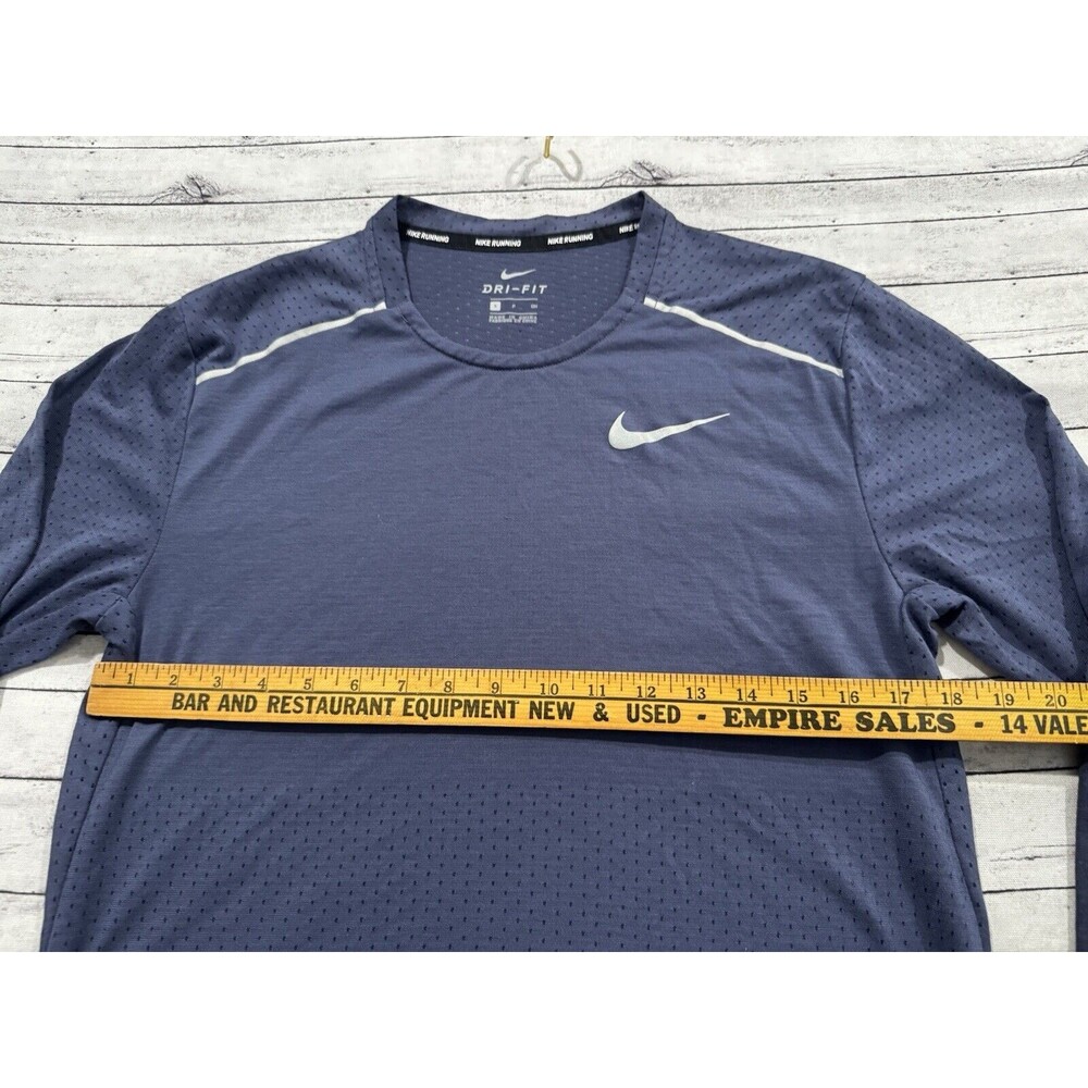 Nike Rise 365 Running Shirt Sz S Blue Reflective Long Sleeve Stretch AQ9923-557 - Picture 7 of 16